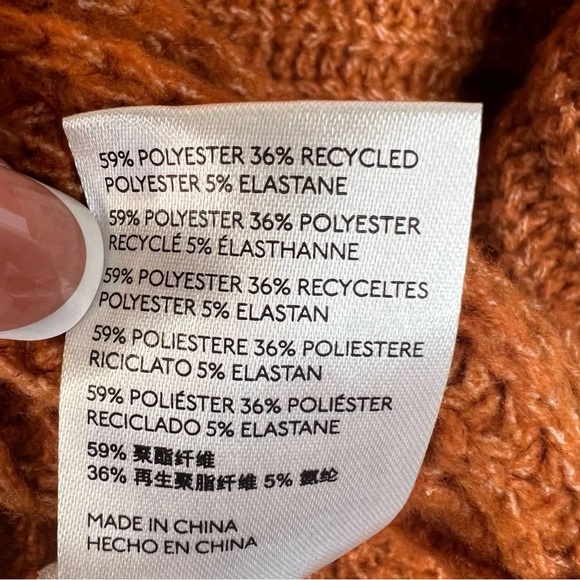 Pilcro Anthropologie Sweater Women's
XS Orange Cowl Neck Knit Oversized
Pullover - Picture 8 of 12